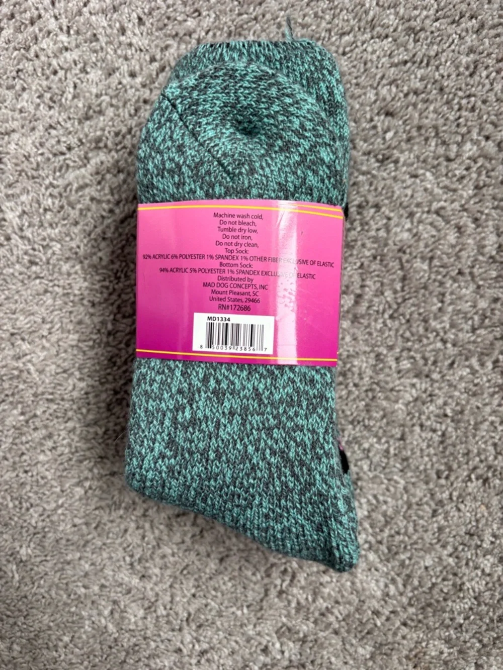 Mudd Black Casual Socks with Mint & Pink Accents